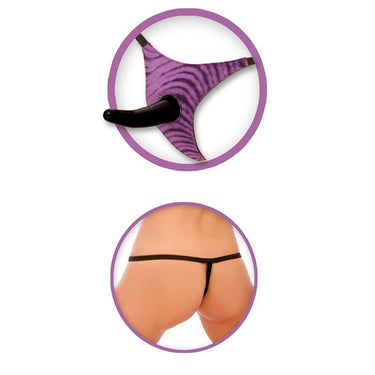 Strap-on vibrante per principianti, dildo curvo 13 cm viola